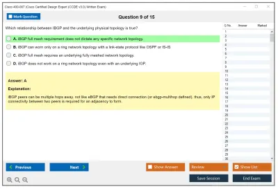 Cisco 400-007 Cisco Certified Design Expert (CCDE v3.0) Practice test exam simulator test engine exam Prep practice test questions answers Image 9