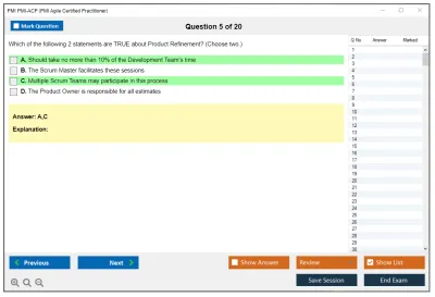 PMI PMI-ACP PMI Agile Certified Practitioner (PMI-ACP) Practice test exam simulator test engine exam Prep practice test questions answers Image 5