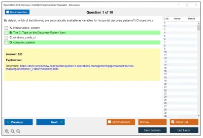 ServiceNow CIS-Discovery Certified Implementation Specialist - Discovery Practice test exam simulator test engine exam Prep practice test questions answers Image 1