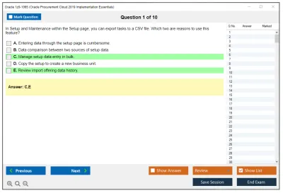 Oracle 1z0-1065 Oracle Procurement Cloud 2019 Implementation Essentials Practice test exam simulator test engine exam Prep practice test questions answers Image 1