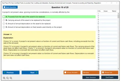 Test Prep CPA-Test Certified Public Accountant Test: Auditing and Attestation, Business Environment and Concepts, Financial Accounting and Reporting, Regulation Practice test exam simulator test engine exam Prep practice test questions answers Image 16