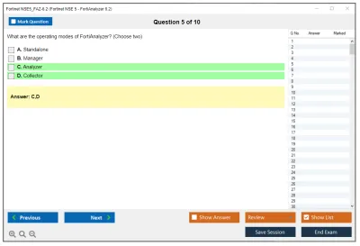 Fortinet NSE5_FAZ-6.2 Fortinet NSE 5 - FortiAnalyzer 6.2 Practice test exam simulator test engine exam Prep practice test questions answers Image 5