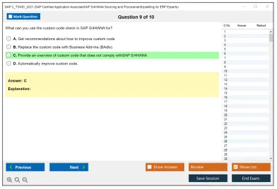 SAP C_TS450_2021 SAP Certified Application AssociateSAP S/4HANA Sourcing and ProcurementUpskilling for ERP Experts Practice test exam simulator test engine exam Prep practice test questions answers Image 9