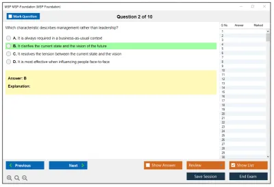 MSP MSP-Foundation MSP Foundation Exam (5thEdition) Practice test exam simulator test engine exam Prep practice test questions answers Image 2