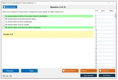 Veritas VCS-274 Administration of Veritas NetBackup 7.7 Practice test exam simulator test engine exam Prep practice test questions answers Image 4