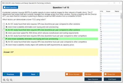 EMC E20-555 Isilon Solutions and Design Specialist Exam for Technology Architects Practice test exam simulator test engine exam Prep practice test questions answers Image 1