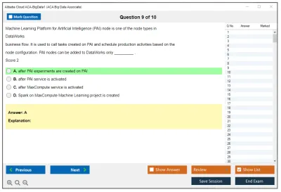 Alibaba Cloud ACA-BigData1 ACA Big Data Certification Exam Practice test exam simulator test engine exam Prep practice test questions answers Image 9