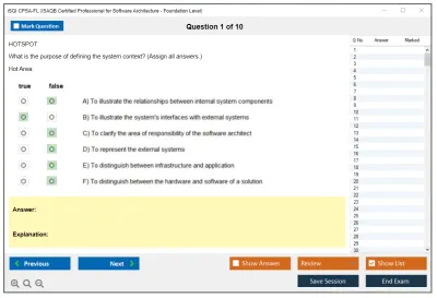 iSQI CPSA-FL ISAQB Certified Professional for Software Architecture -Foundation Level Practice test exam simulator test engine exam Prep practice test questions answers Image 1