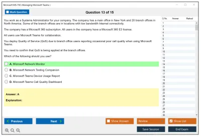 Microsoft MS-700 Managing Microsoft Teams Practice test exam simulator test engine exam Prep practice test questions answers Image 13