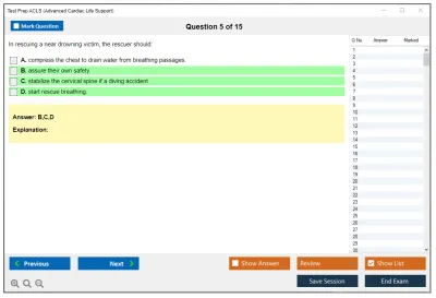 Test Prep ACLS Advanced Cardiac Life Support Practice test exam simulator test engine exam Prep practice test questions answers Image 5