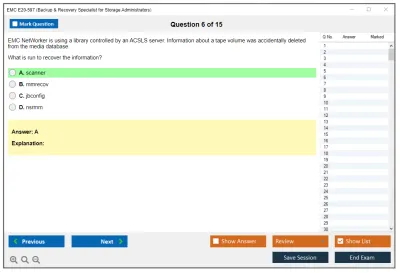 EMC E20-597 Backup & Recovery Specialist for Storage Administrators Practice test exam simulator test engine exam Prep practice test questions answers Image 6