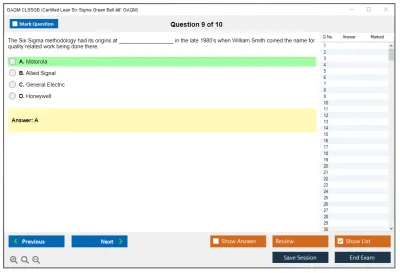 GAQM CLSSGB Certified Lean Six Sigma Green Belt (CLSSGB) Practice test exam simulator test engine exam Prep practice test questions answers Image 9
