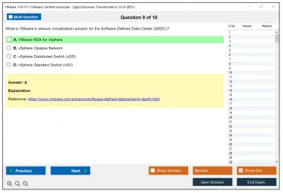 VMware 1V0-701 VMware Certified Associate - Digital Business Transformation (VCA-DBT) Practice test exam simulator test engine exam Prep practice test questions answers Image 9