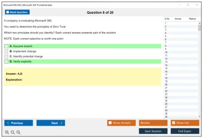 Microsoft MS-900 Microsoft 365 Fundamentals Practice test exam simulator test engine exam Prep practice test questions answers Image 8