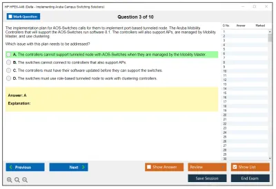 HP HPE6-A46 Delta - Implementing Aruba Campus Switching Solutions Practice test exam simulator test engine exam Prep practice test questions answers Image 3