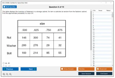ASQ CSSBB Certified Six Sigma Black Belt Practice test exam simulator test engine exam Prep practice test questions answers Image 6
