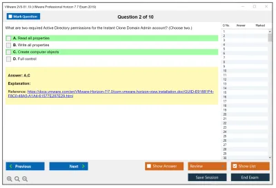 VMware 2V0-51.19 VMware Professional Horizon 7.7 Exam 2019 Practice test exam simulator test engine exam Prep practice test questions answers Image 2