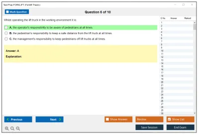 Test Prep FORKLIFT Forklift Theory Practice test exam simulator test engine exam Prep practice test questions answers Image 6