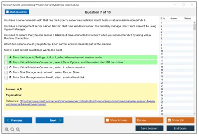 Microsoft AZ-800 Administering Windows Server Hybrid Core Infrastructure Practice test exam simulator test engine exam Prep practice test questions answers Image 7