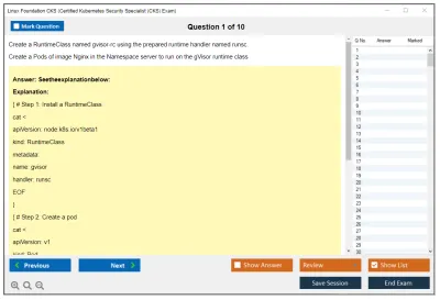 Linux Foundation CKS Certified Kubernetes Security Specialist (CKS) Practice test exam simulator test engine exam Prep practice test questions answers Image 1