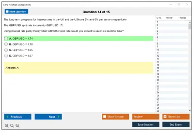 Cima P3 Risk Management Practice test exam simulator test engine exam Prep practice test questions answers Image 14