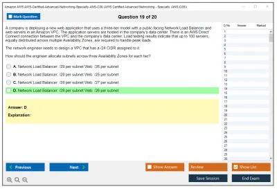 Amazon AWS AWS-Certified-Advanced-Networking-Specialty-ANS-C00 AWS Certified Advanced Networking - Specialty (ANS-C00) Practice test exam simulator test engine exam Prep practice test questions answers Image 19