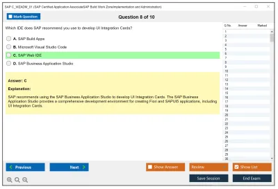 SAP C_WZADM_01 SAP Certified Application AssociateSAP Build Work ZoneImplementation and Administration Practice test exam simulator test engine exam Prep practice test questions answers Image 8