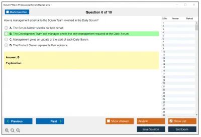 Scrum PSM-I Professional Scrum Master I Practice test exam simulator test engine exam Prep practice test questions answers Image 6