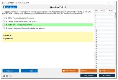 CyberArk EPM-DEF CyberArk Defender - EPM Practice test exam simulator test engine exam Prep practice test questions answers Image 7