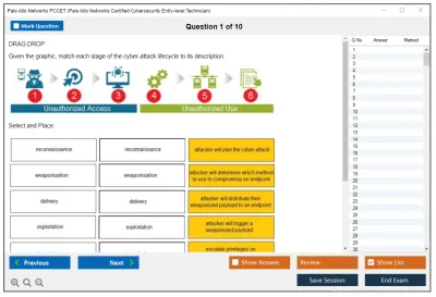 Palo Alto Networks PCCET Palo Alto Networks Certified Cybersecurity Entry-level Technician Practice test exam simulator test engine exam Prep practice test questions answers Image 1