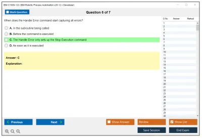 IBM C1000-123 IBM Robotic Process Automation v20.12.x Developer Practice test exam simulator test engine exam Prep practice test questions answers Image 6