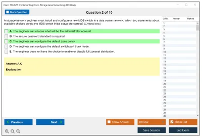 Cisco 300-625 Implementing Cisco Storage Area Networking (DCSAN) Practice test exam simulator test engine exam Prep practice test questions answers Image 2