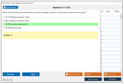 PMI PMI-001 Project Management Professional v5 Practice test exam simulator test engine exam Prep practice test questions answers Image 17