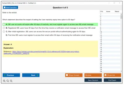 Fortinet NSE6_FML-6.2 Fortinet NSE 6 - FortiMail 6.2 Practice test exam simulator test engine exam Prep practice test questions answers Image 4