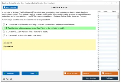 Salesforce Certified-Marketing-Cloud-Consultant Salesforce Certified Marketing Cloud Consultant Practice test exam simulator test engine exam Prep practice test questions answers Image 8