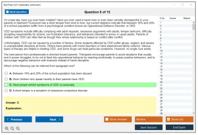 Test Prep OAT Optometry Admission Practice test exam simulator test engine exam Prep practice test questions answers Image 8