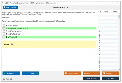 Avaya 3309 Avaya Aura Experience Portal with POM Implementation and Maintenance Practice test exam simulator test engine exam Prep practice test questions answers Image 5