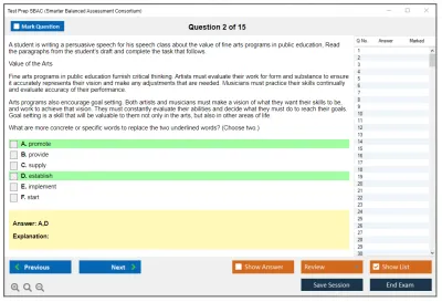 Test Prep SBAC Smarter Balanced Assessment Consortium Practice test exam simulator test engine exam Prep practice test questions answers Image 2