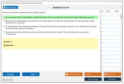 Cisco 650-292 TelePresence Video Sales Specialist for Express Practice test exam simulator test engine exam Prep practice test questions answers Image 8