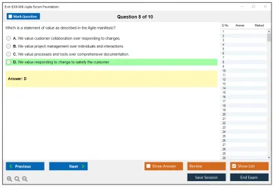 Exin EX0-008 Agile Scrum Foundation Practice test exam simulator test engine exam Prep practice test questions answers Image 8