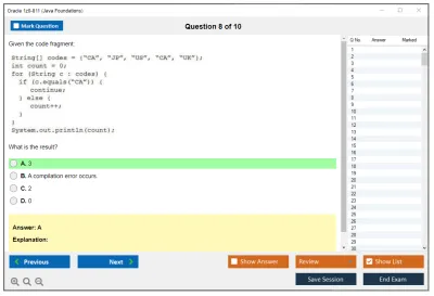 Oracle 1z0-811 Java Foundations Practice test exam simulator test engine exam Prep practice test questions answers Image 8