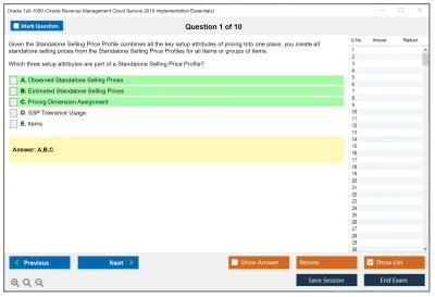 Oracle 1z0-1059 Oracle Revenue Management Cloud Service 2019 Implementation Essentials Practice test exam simulator test engine exam Prep practice test questions answers Image 1