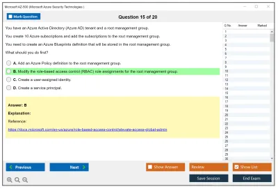 Microsoft AZ-500 Microsoft Azure Security Technologies Practice test exam simulator test engine exam Prep practice test questions answers Image 15