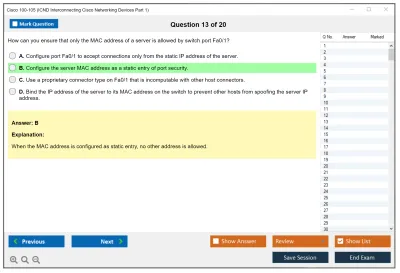 Cisco 100-105 ICND Interconnecting Cisco Networking Devices Part 1 Practice test exam simulator test engine exam Prep practice test questions answers Image 13
