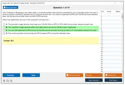 Juniper JN0-1361 Service Provider Design - Specialist (JNCDS-SP) Practice test exam simulator test engine exam Prep practice test questions answers Image 1