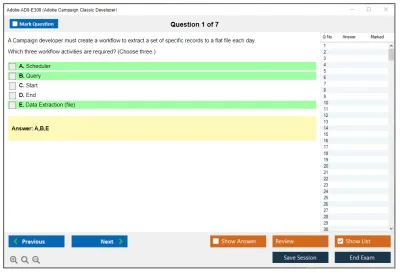 Adobe AD0-E308 Adobe Campaign Classic Developer Practice test exam simulator test engine exam Prep practice test questions answers Image 1