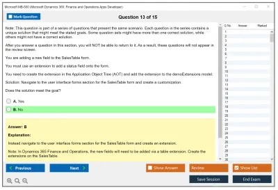 Microsoft MB-500 Microsoft Dynamics 365: Finance and Operations Apps Developer Practice test exam simulator test engine exam Prep practice test questions answers Image 13