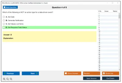 RSA 050-v5x-CAARCHER01 RSA Archer Certified Administrator 5.x Exam Practice test exam simulator test engine exam Prep practice test questions answers Image 4