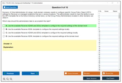 Citrix 1Y0-203 Citrix XenApp and XenDesktop 7.15 Administration Practice test exam simulator test engine exam Prep practice test questions answers Image 9