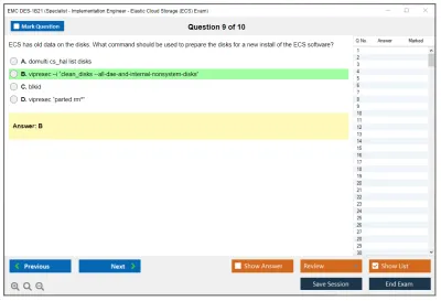 EMC DES-1B21 Specialist – Implementation Engineer, Elastic Cloud Storage (ECS) Exam Practice test exam simulator test engine exam Prep practice test questions answers Image 9